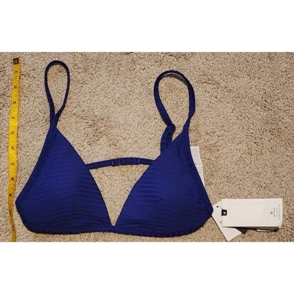 Rip Curl Women's Standard Premium Surf Fixed Triangle Top Blue Size M New